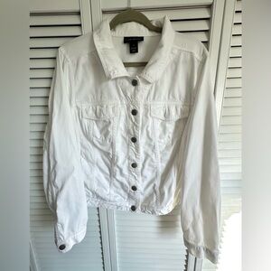Lane Bryant Lightweight White Denim Jacket